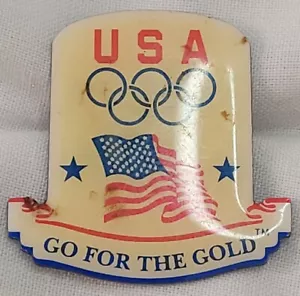 Vintage 1984 Olympics Hat Lapel Pin "Go For The Gold USA" Tie Tack button - Picture 1 of 7