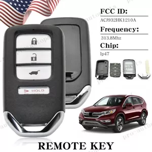 for Honda CRV 2014 2015 2016 Smart Keyless Entry Remote Key Fob ACJ932HK1210A - Foto 1 di 12