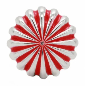 Pinwheel Concho Silver And Red 1.25" (3.2 cm) Screw Back 2256-53 - Picture 1 of 3
