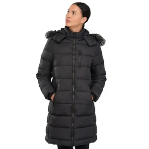 Damen Lang Steppjacke Wintermantel Winterjacke Wärmejacke Mit Fellkapuze Dstreet - Bild 1 von 9