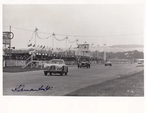 ORIGINAL SIGNED LOUIS KLEMANTASKI ASTON MARTIN DB2 GOODWOOD 9 HOURS 1952 PHOTO - Picture 1 of 3