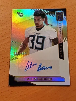 2019 Elite Rookie Auto Alex Barnes Kansas St Tennessee Titans RB #'d 484/499 - Image 1 of 2