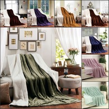 Super Soft Sherpa Fleece Throw Blanket Fluffy Warm Plush Bedspread Sofa Supply