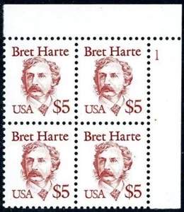 $5 Bret Harte (block of 4) #2196 - Picture 1 of 1
