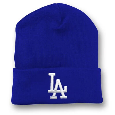 Los Angeles Dodgers Long Beanie Skull Cap Hat Embroidered LA LAD Cuff Cuffed