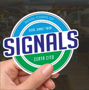 Royal Signals Waterproof UV Laminated Vinyl Sticker - Retro - Foto 1 di 6
