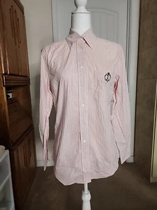 Juicy Couture Ladies Button Up  White Pink Stripe Shirt Crest/ Pocket NWOT Sz 4 - Picture 1 of 12