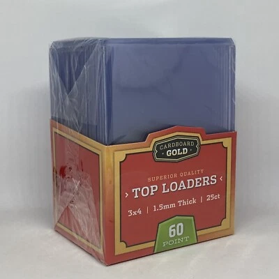 25 Cardboard Gold 60 Point Top Loaders Thick Card Holders Brand New Toploaders - Image 1 of 4