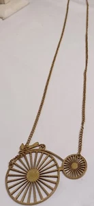Vintage Einrad Bronze Fahrrad Anhänger lange Halskette - Bild 1 von 5
