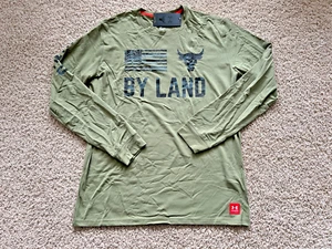 Under Armour Project Rock Veterans Day By Land Long Sleeve Shirt - Picture 1 of 4