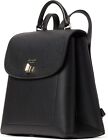Kate Spade Essential Medium Backpack Black Leather Turnlock Flap Leather Bag