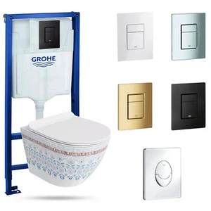 GROHE Vorwandelement Solido + Wand WC Sofi Slim Folklor + Knopf Set - Bild 1 von 29