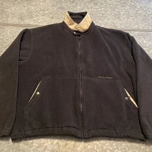 Giacca pile vintage Polo Sport Ralph Lauren full zip grande nero cachi USA anni 90 - Foto 1 di 13