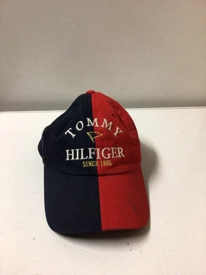 Boné OSFA ajustável vintage Tommy Hilfiger dois tons vermelho/azul marinho. Unissex - Imagem 1 de 4