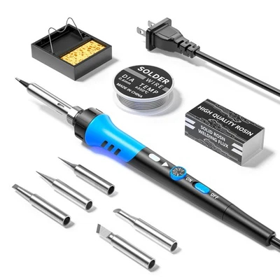 Soldering Iron Kit, 60W gun with Ceramic Heater, 9-in-1 solder kit tool, Adju... - Image 1 of 4