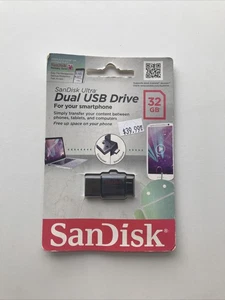 SanDisk Ultra Dual USB Drive 32GB Flash Drive Black - For Android - Afbeelding 1 van 2