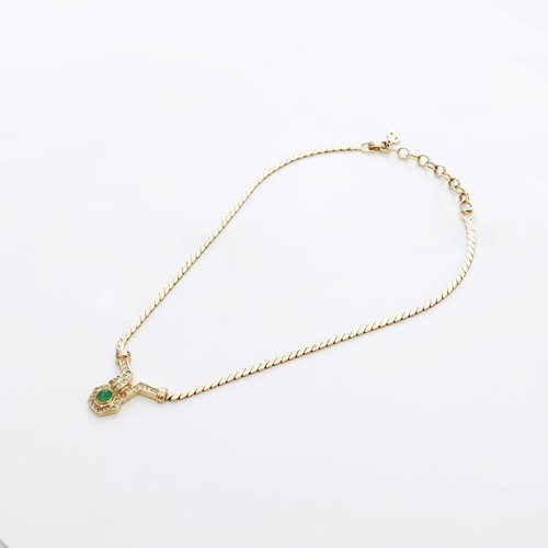 Collana Christian Dior strass verde oro WS8958