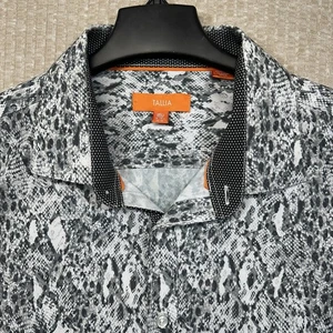 Tallia Dress Shirt Mens Snakeskin Black Size 2XL - Picture 1 of 8