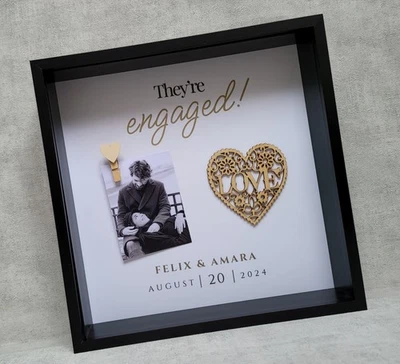 3. Engaged | Photo Picture Frame | Engagement Wedding Proposal Marriage Proposal - Image 1 of 4