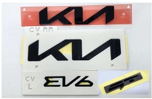 OEM New KIA Logo Hood Trunk Letter Glossy Black Emblem For 2024, 2025+ Kia EV6 - Picture 1 of 58