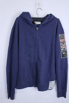 Denim & Supply Ralph Lauren Navy Cotton Raglan Sleeve Full Zip Hoodie Size M - Image 1 of 4