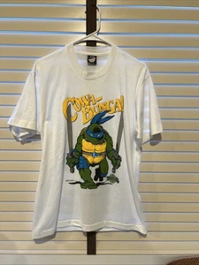 Vintage 1989 Teenage Mutant Ninja Turtles Leonardo T-Shirt Size Large Puff Print - Bild 1 von 9