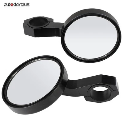 UTV For Polaris RZR 800 1000 XP 900 1000 S Round Rearview Mirrors 1.75" Roll Bar - Image 1 of 4