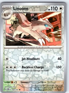Linoone Uncommon SV03: Obsidian Flames Reverse Holo 168/197 NM - Picture 1 of 1