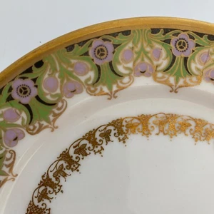 SET of 7 Jean POUYAT Limoges Porcelain FLORAL ART NOUVEAU Bread & Butter Plates - Picture 1 of 7
