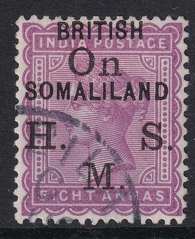 SOMALILAND SGO4 - 1903 OFFICIAL OVPT - 8a dull mauve - fine used Cover
