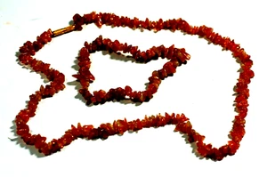 SET COLLANA E BRACCIALE SUPER SUNSTONE CHIP BEAD CRISTALLO CURATIVO - gioia, felicità - Foto 1 di 5