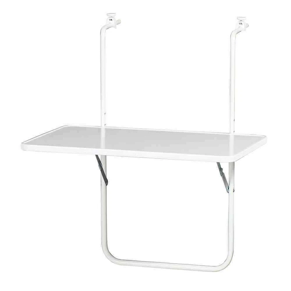 TOP Balkonhängetisch 60x40cm Weiß klappbar Balkontisch Tisch Hängetisch Balkon - Bild 1 von 1