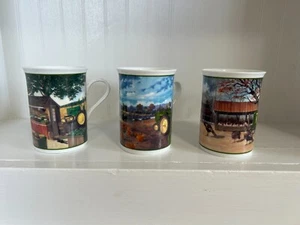 John Deere Farm Year Mugs, Danbury Mint, Porcelain Set Of 3, Sept, Oct, Nov-NIB - Picture 1 of 12