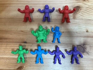 Lot of 9 Wendy's DC Heroes Red Blue Green Purple Mini Action Figure MUSCLE Men - Picture 1 of 6