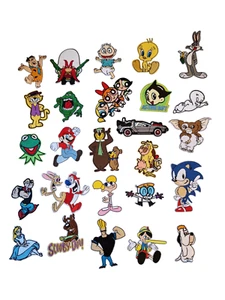 RETRO Kids Cartoon TV Show Iron On Sew On Patches Badges Transfers Fancy Dress - Picture 1 of 32
