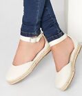 Ladies Uk Size 13 White Close Toe Espredrilles  Lts Flat Comfort Shoes