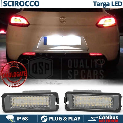 PLACCHETE Complete Luci TARGA Full LED per VW Scirocco MK3 18 LED CANBUS 6.500K - Immagine 1 di 4