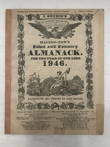 HAGERSTOWN MARYLAND TOWN & COUNTRY ALMANACK 1946 Antique 32-Page Booklet EXC - Picture 1 of 4