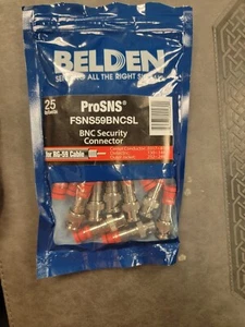 25-Pack Belden FSNS59BNCU ProSNS Universal BNC Compression Connector Male RG-59 - Picture 1 of 2