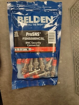25-Pack Belden FSNS59BNCU ProSNS Universal BNC Compression Connector Male RG-59 - Image 1 of 2