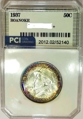 1937 Roanoke Silver Commemorative  GEM BU * +++ Toned Superb Rare Piece Cover