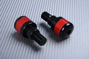 Red Bar End Grip Handelbar Weights Ø 31 mm YAMAHA TZR125 1987-1992 - Picture 1 of 2