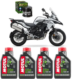 Kit Tagliando 4lt Motul 5100 10W50 + Filtro Olio per Benelli trk 502/X 2017-2024 - Foto 1 di 4