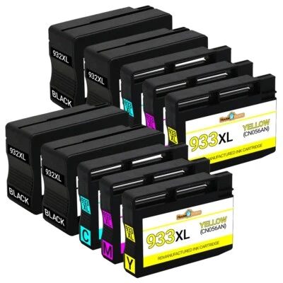 10PK Compatible With HP 932XL Black HP 933XL Color Ink Cartridge 7610 Printers - Image 1 of 4
