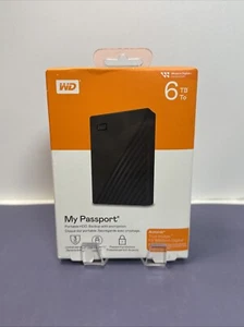 *NEW* WD My Passport 6TB External Portable Hard Drive, Black, WDBR9S0060BBK-WESN - Picture 1 of 3