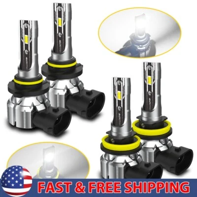 9005+H11 LED Headlight Combo Low High Beam Bulbs Super White Bright Lamps 2/4X - Image 1 of 4