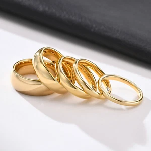 2/3/4/6/8MM Couple Rings Smooth Plain Tungsten Steel Fine Pair Ring Jewelry Gold - Picture 1 of 13