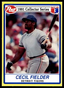 1991 Post Cereal 23 Cecil Fielder   Detroit Tigers  Baseball Card