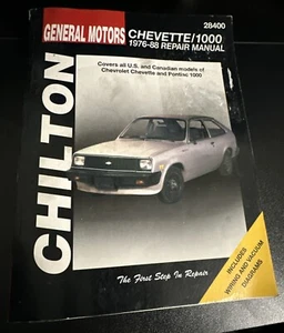 Chilton's Auto Repair Manual GM Chevette 1976-1988 Total Car Care 28400- Damaged - Foto 1 di 10