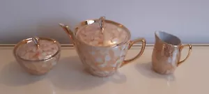 Chodziez Poland Orange/Gilded porcelain coffee service 1960s Very Rare - Picture 1 of 9